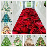 pastoral style rose 3d carpet for living room flower leaves long corridor hall rug bedroom kitchen mat floor area rug doormat