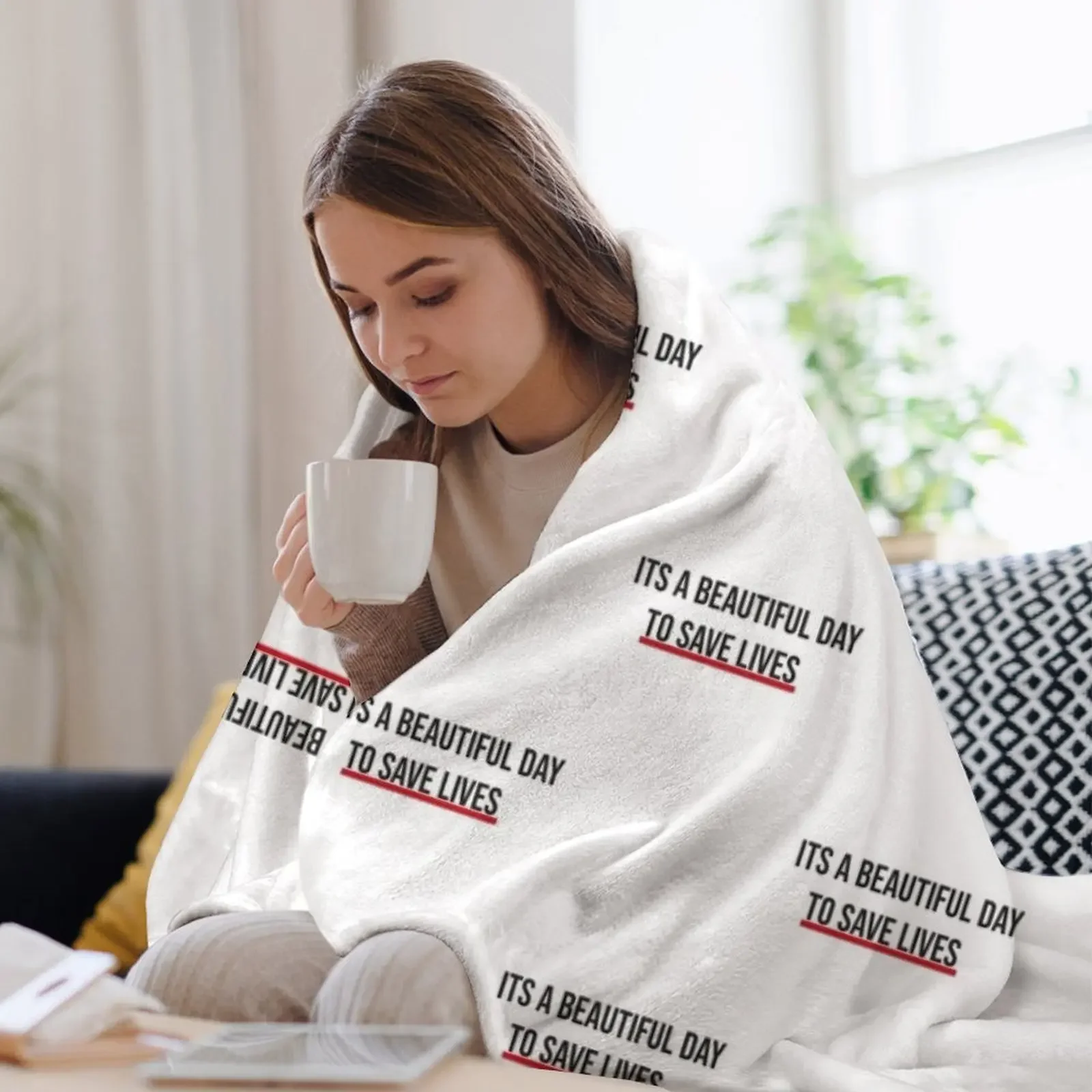 Это красивый день чтобы спасти жизни. Одеяло для дивана. Многоцелевые