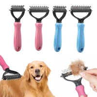 pets fur knot cutter dog grooming shedding tools cat dog hair removal comb brush pet dematting brush animal care products