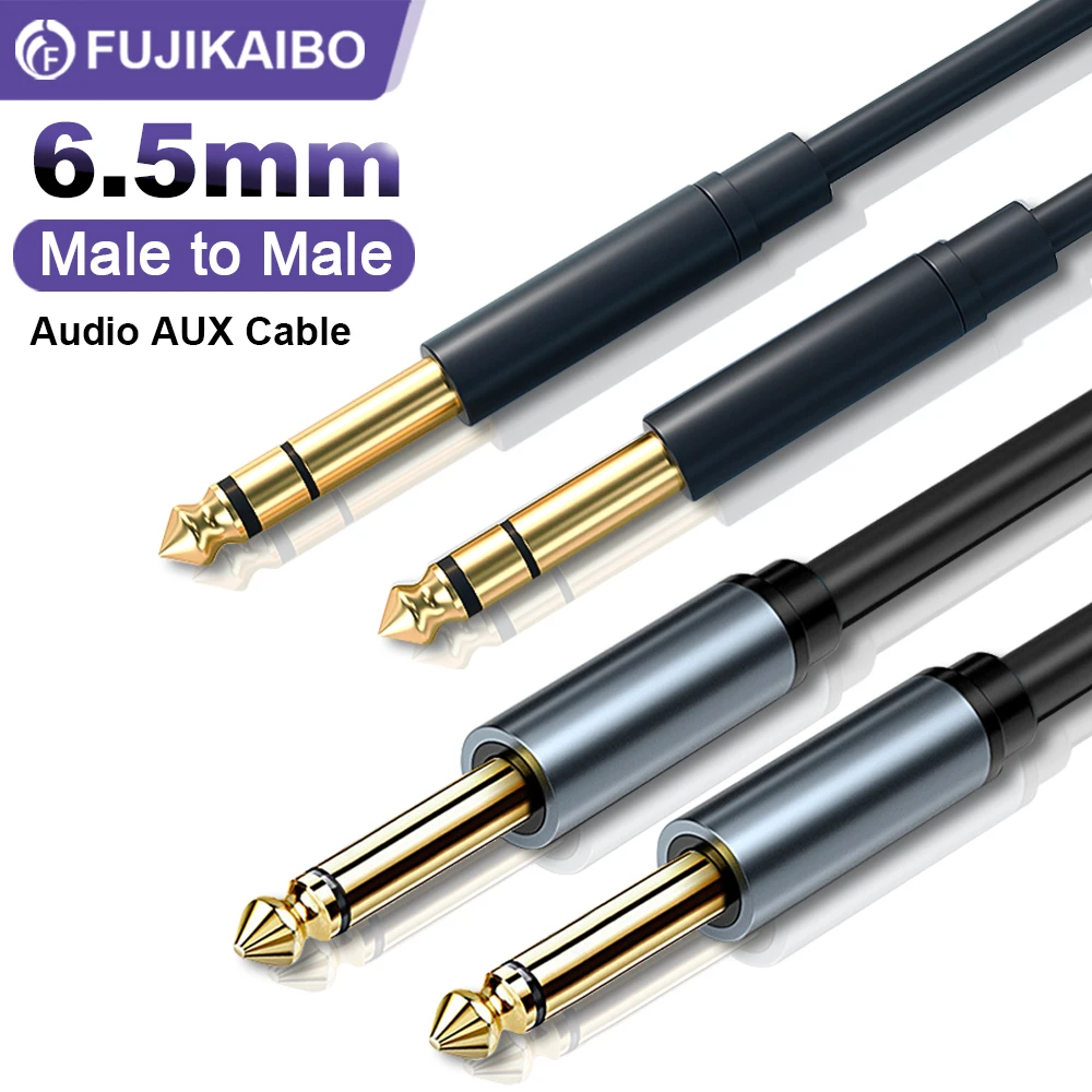 Audio Cable 6.5mm Jack Male to Male AUX Cable For Guitar Electric Piano Mixer Stereo Amplifier Speaker Mic 6.5 to 6.5 Audio Line