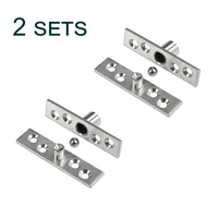 2 sets rotating door hinge stainless steel hidden pivot 360 degree rotation axis up and down locating shaft furniture fittings