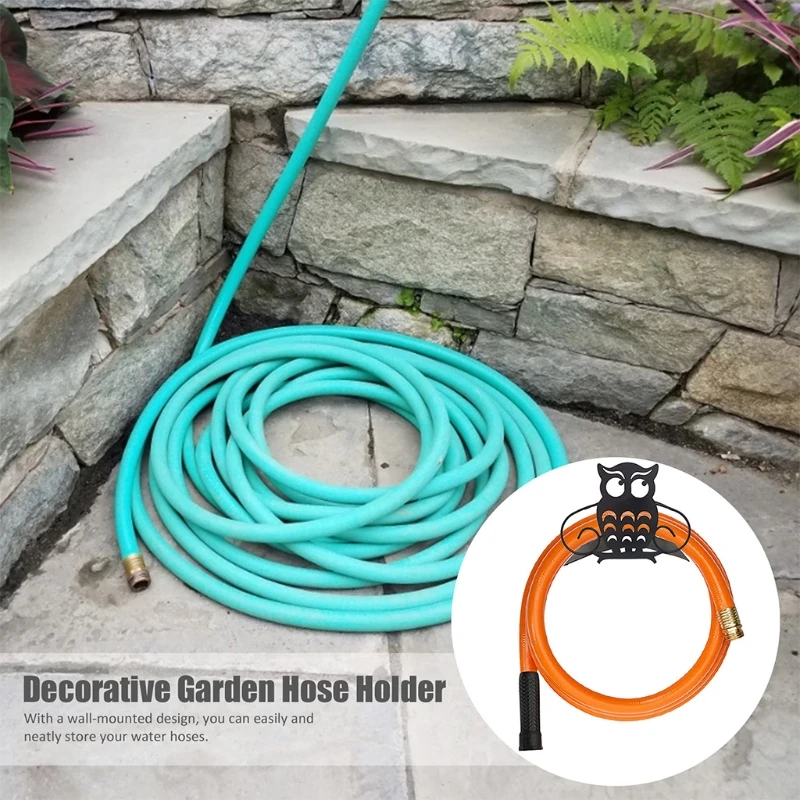 

Мультяшный держатель с совой, Декоративная вешалка для водяного шланга, органайзер, настенное крепление для двора