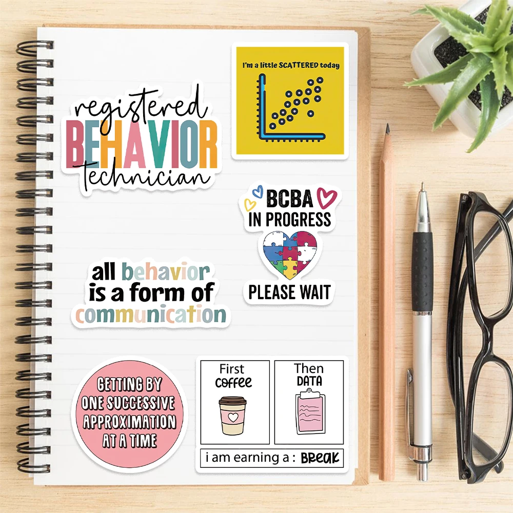 Наклейки BCBA Мультяшные 50 шт. стикеры с рисунком аналитика граффити наклейки для