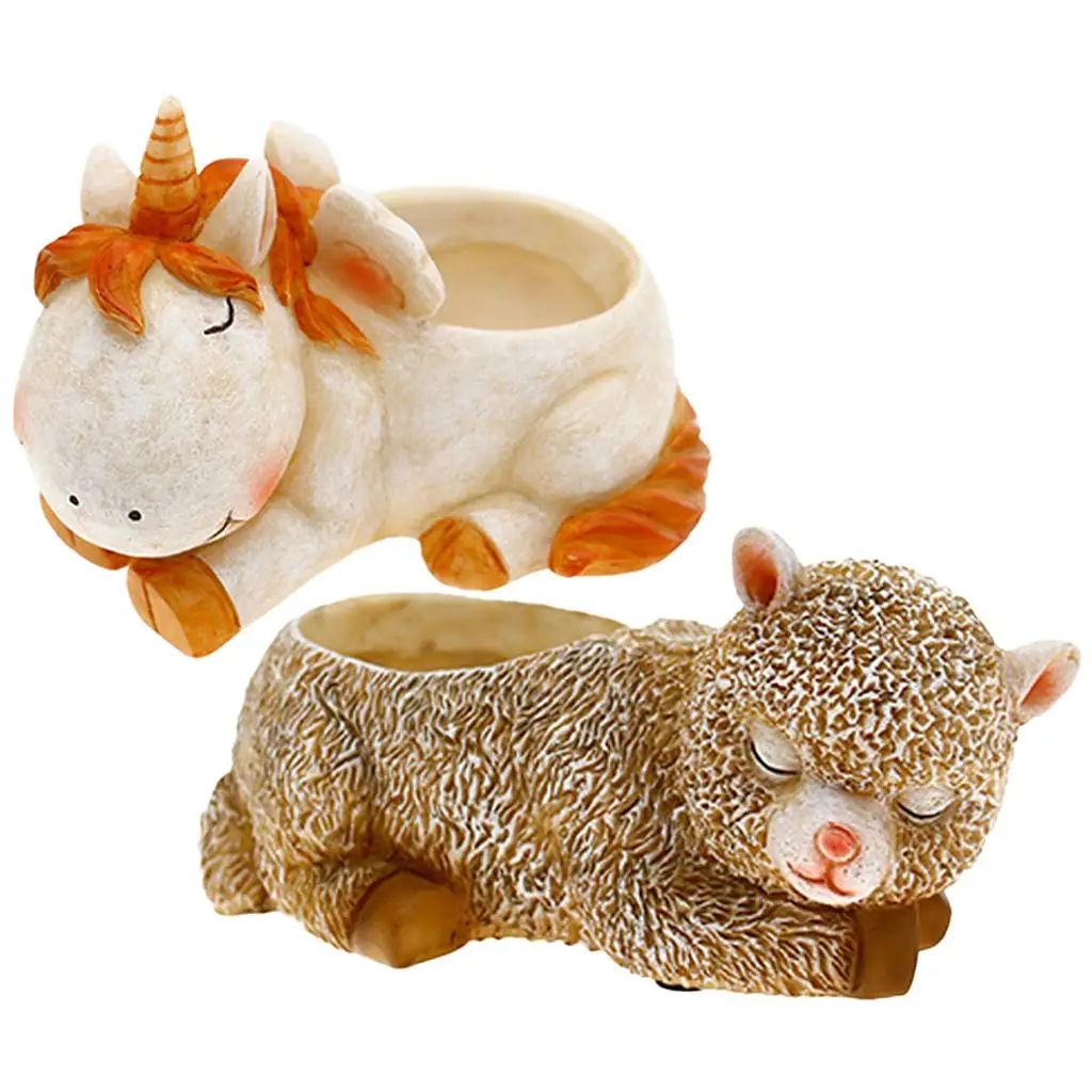 Единорог альпака животные оформление стола цветочные горшки украшения