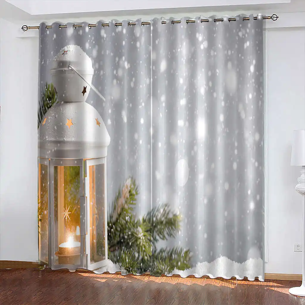 

Тканые занавески с рождественским принтом, затемняющие шторы, раздельные открытые шторы для гостиной, шторы для спальни