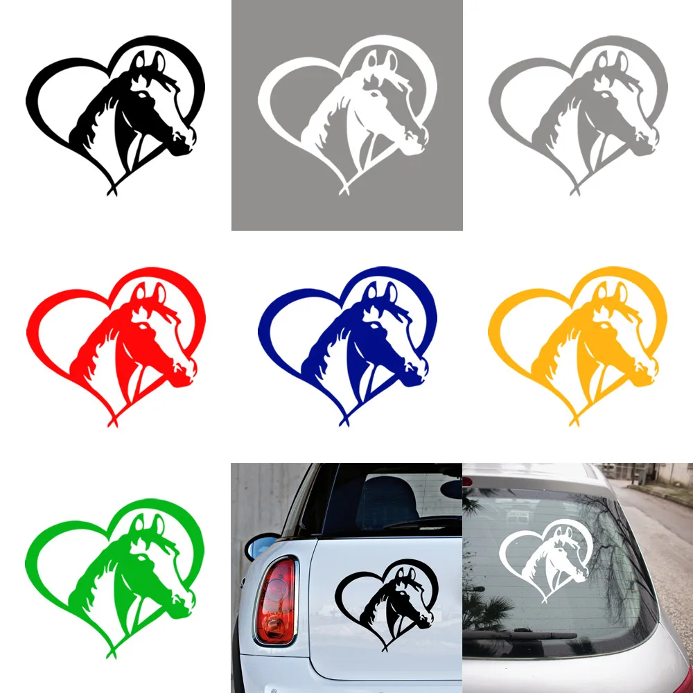 Наклейка MIGNATIS с изображением головы лошади внутри сердца наклейка на клейкой