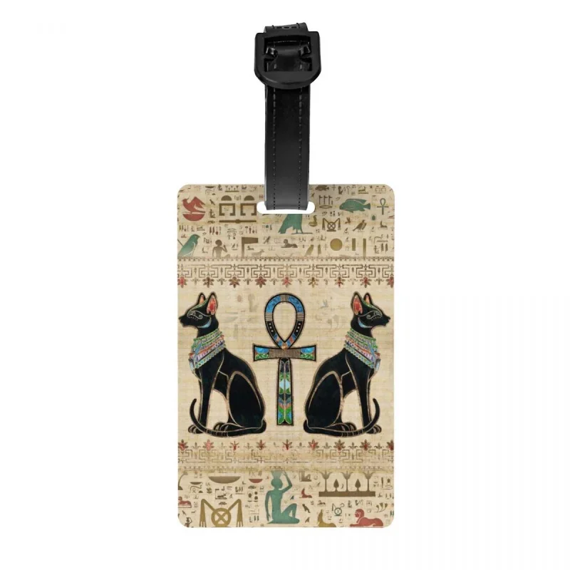 

Пользовательские египетские коты и Анкх крест багажная бирка защита конфиденциальности Древние египетские багажные бирки для путешествий Сумка Этикетки чемодан