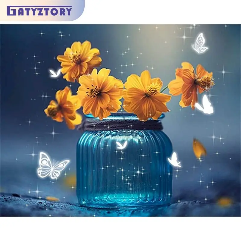 

GATYZTORY 5D DIY Diamond Embroidery Flower Crafts Gift Diamond Painting Rhinestone Mosaic Handcraft Hobby