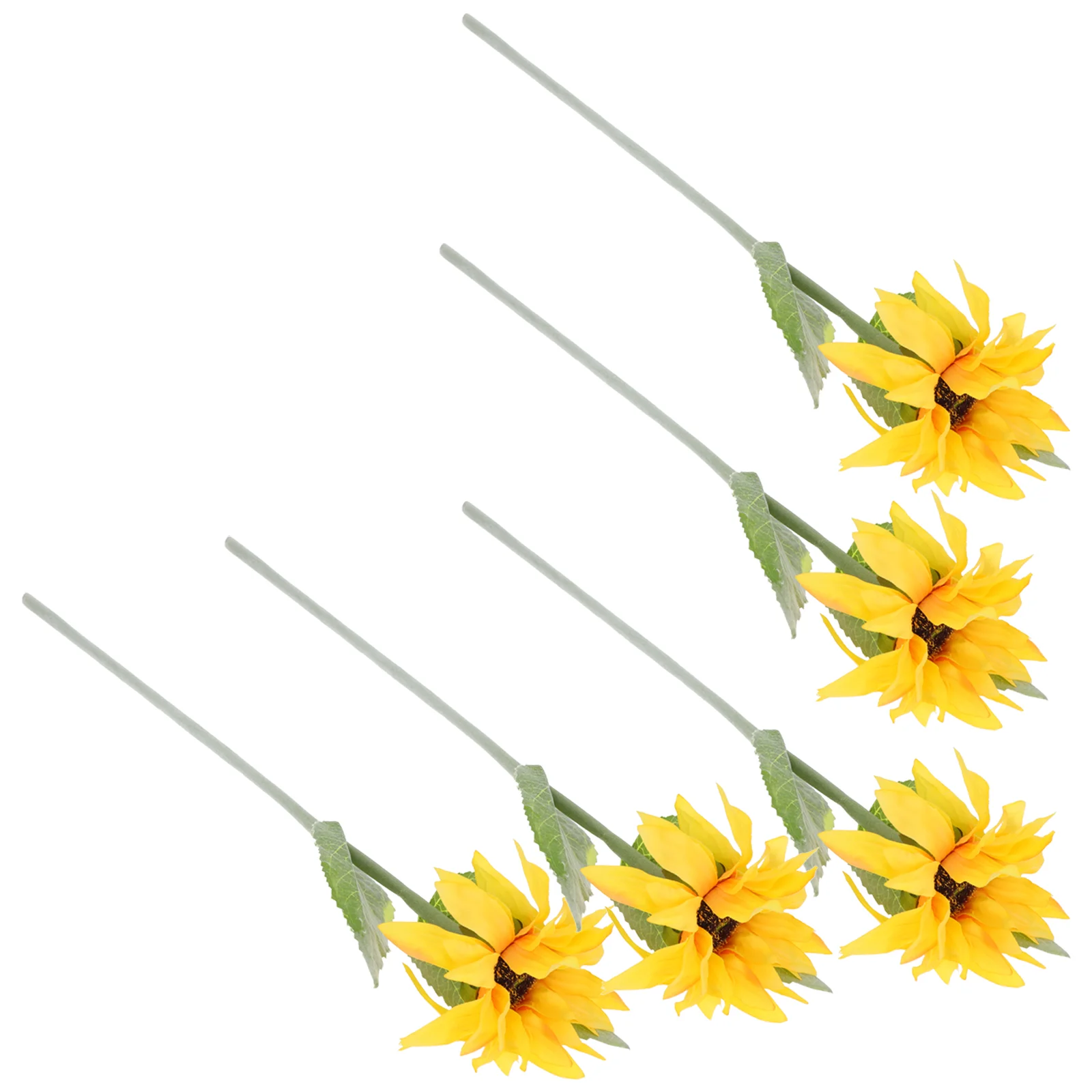 

Sunflower Fake Flower Bouquet Hand Stem Wedding Faux Decor Branchfiller Vase Bride Touch Real Pick Yellow Arrangementornament