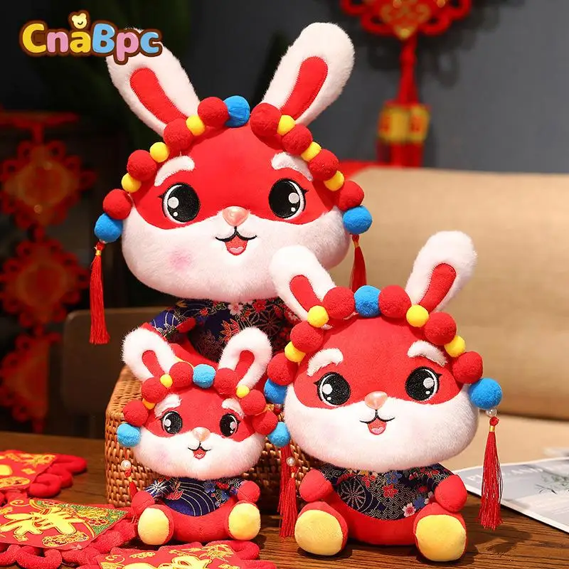 

2023 New Year Creative Rabbit Plush Toy Cozy Touch Zodiac Rabbit Doll Festival Decor Mascot Doll Plush Pillow Ornaments Pendant
