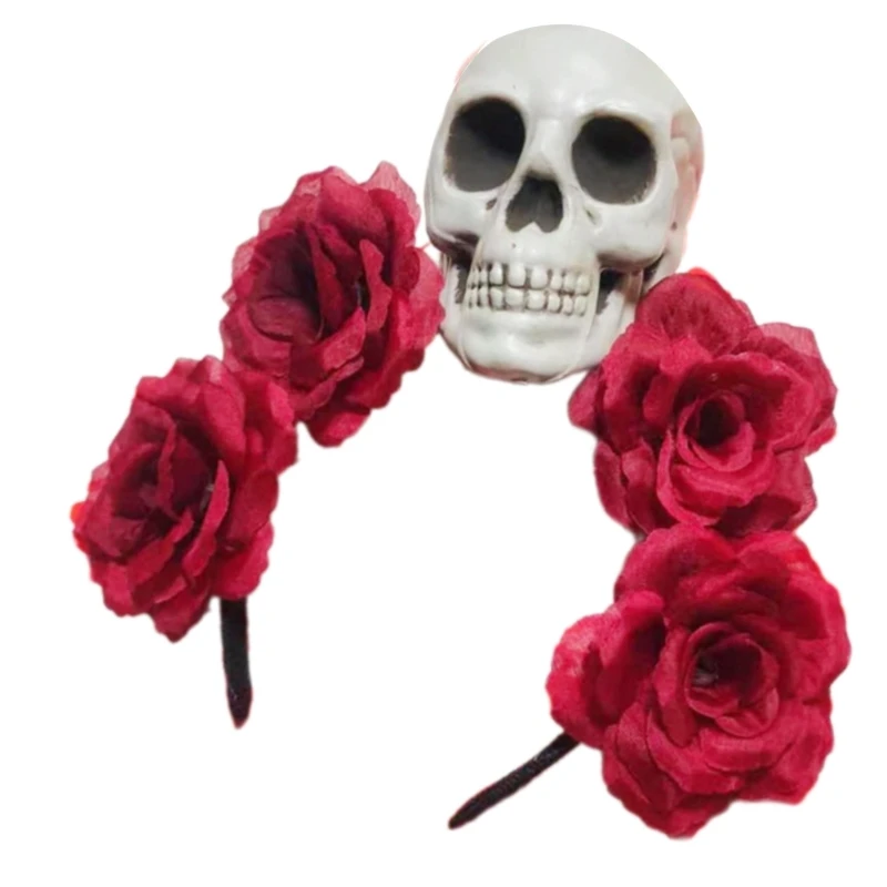 Повязка на голову с черепом ведьмы готический головной убор для невесты Хэллоуин