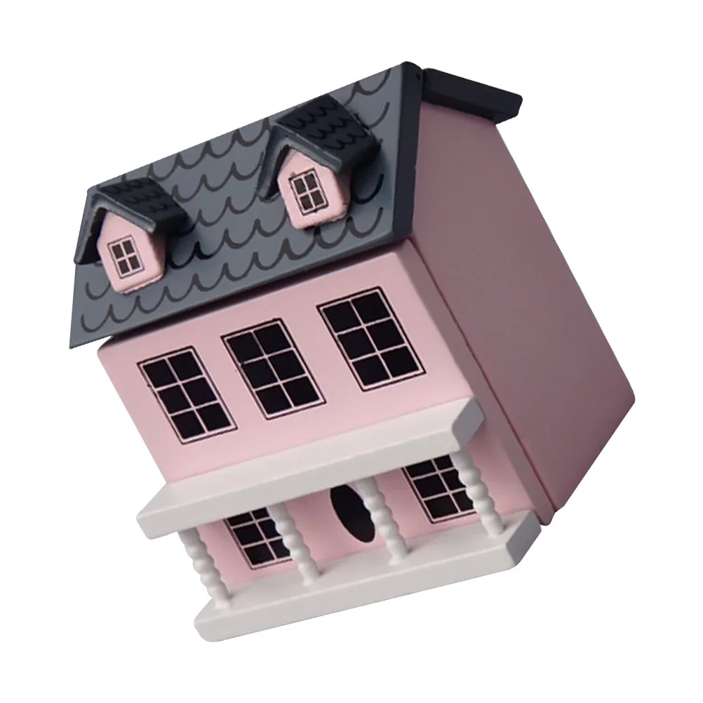 

House Mini Landscape Kit Adornment Miniature Tiny Painted Wooden Villas Diydecor Kids Micro Landscaping Rustic Decorations