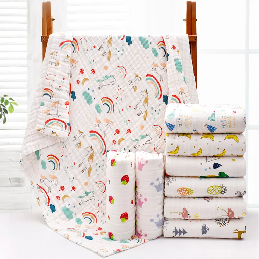 Baby bath towel gauze six-layer newborn products 100% cotton baby bath towel Class A baby muslin blanket