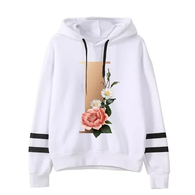 

2022New Floral alphabet font classic Hoodie Women hoodies Graphic Streetwear Winter Warm Fashion female Sweatshirts