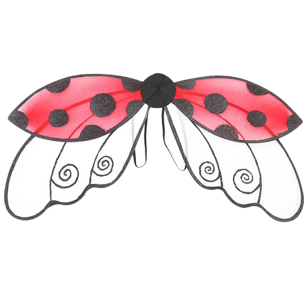 

Ladybug Wings Cosplay Costumes Props Fairy Girl Silk Screen Toys Party Favors Child Flying