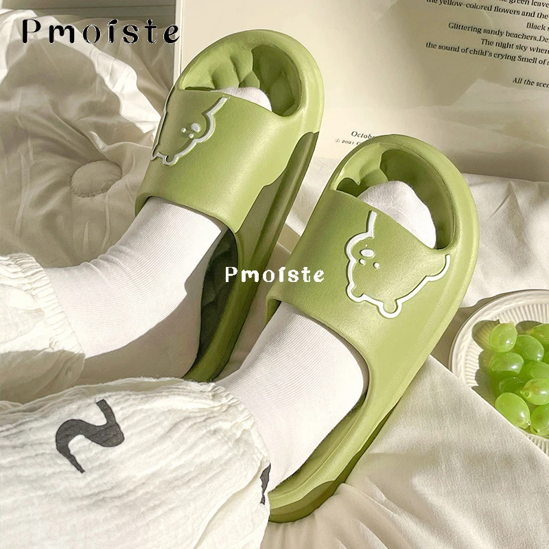 Bear Slippers for Home Cute Cartoon Soft EVA Slippers Summer Indoor Wear-resistant Breathable Plaid  Anti-slip Bathroom Shoes