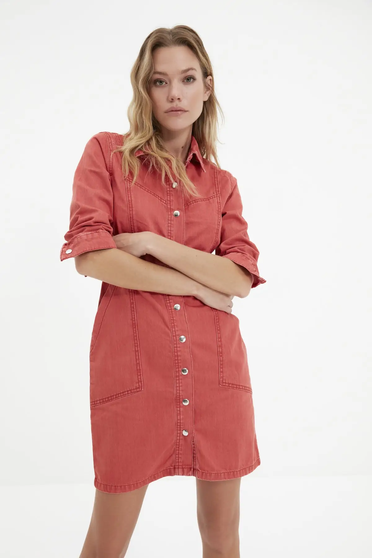 

Trendyol Stitch Detail Denim Dress TWOAW22EL1576