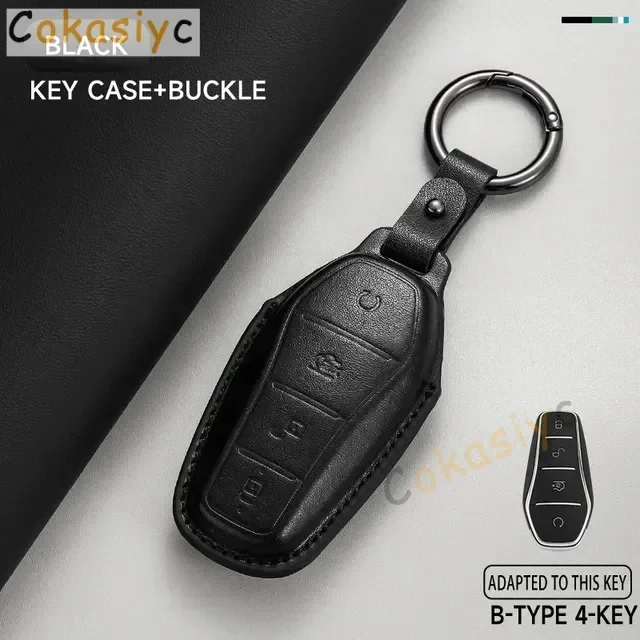 

Чехол-держатель для автомобильного дистанционного ключа, брелок для BYD Song Plus Atto 3 Han EV Tang DM Qin, кожаный металлический брелок с дельфином, аксессуары