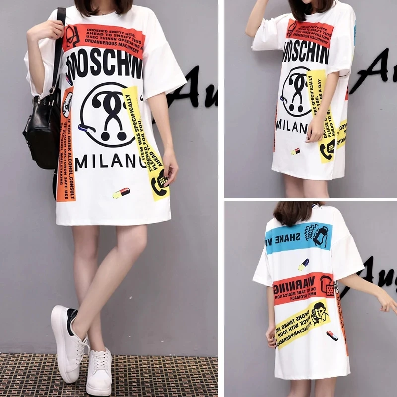 Женская футболка с коротким рукавом и круглым вырезом свободного покроя |