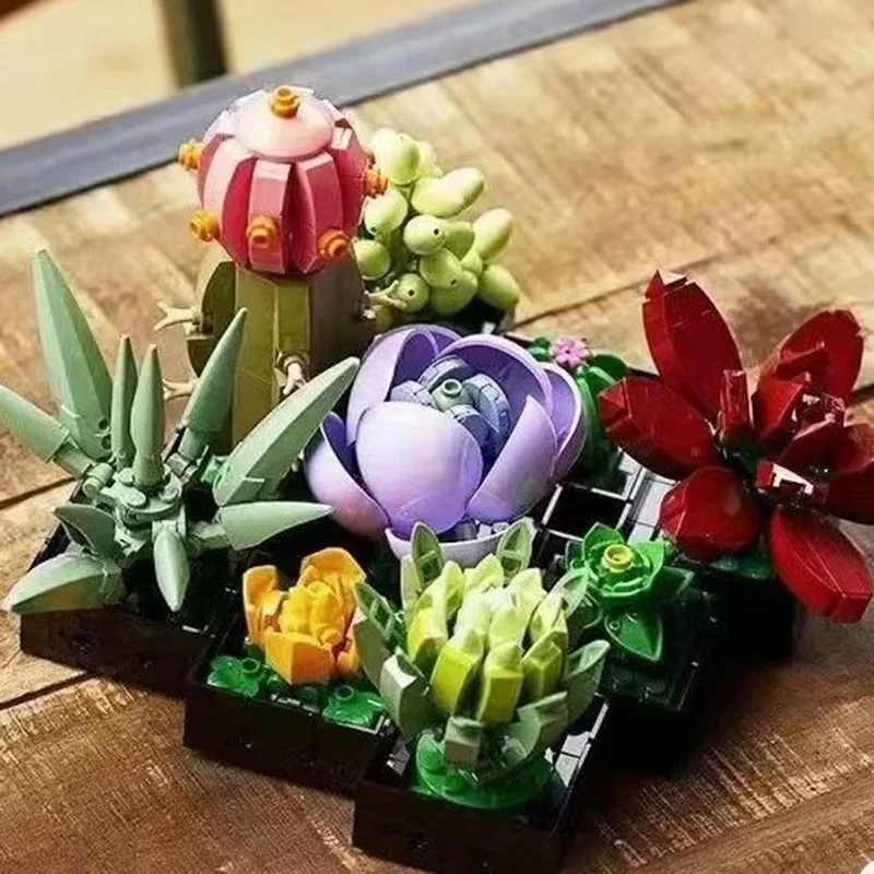 

Succulents Artificial Plants Bird of Paradise Flowers Bouquets Plants Building Blocks Home Decor Bricks DIY Toy Adults Gifts