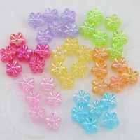 80pcs 6 5mm hole ab color small flower resin loose beads diy handmade jewelry accessories earrings necklace beading material