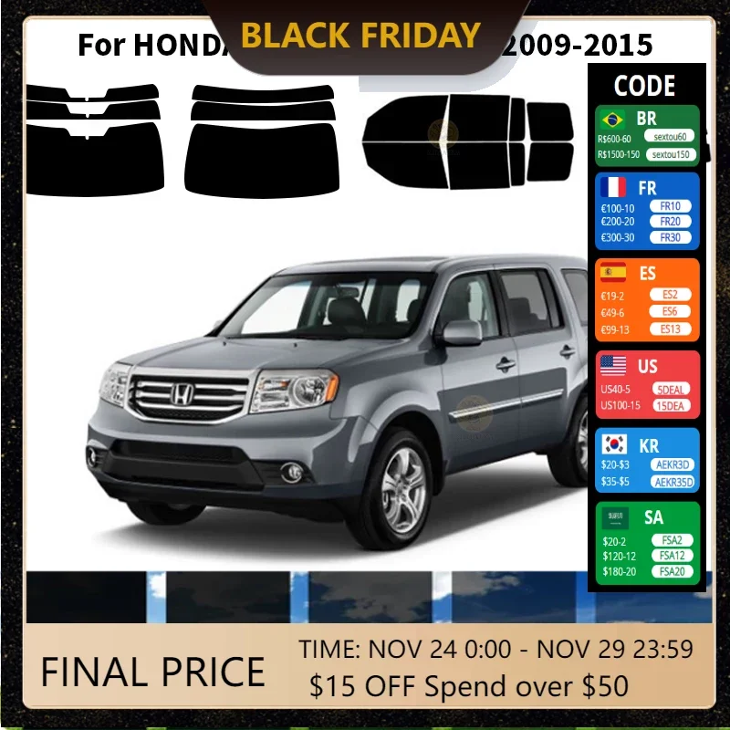 

Precut nanoceramics car UV Window Tint Kit Automotive Window Film For HONDA PILOT 4 DR SUV 2009-2015