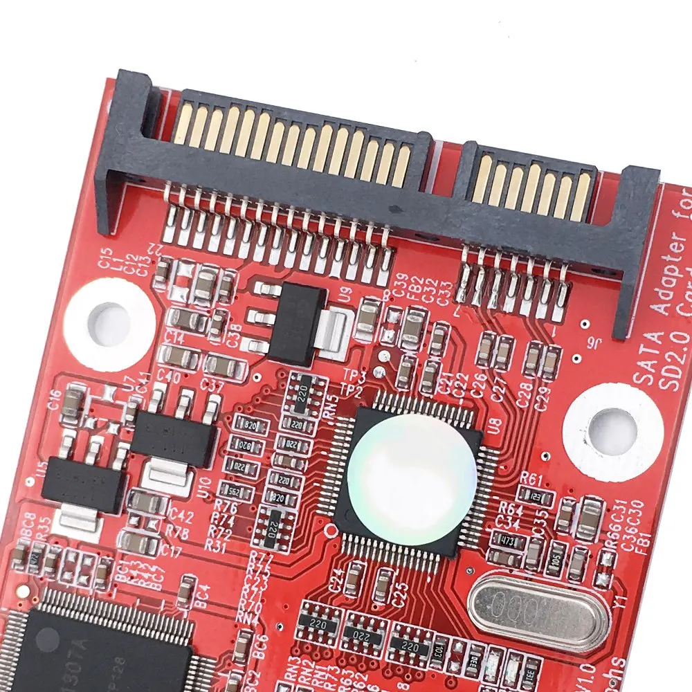 Высокоскоростная адаптерная карта MMC SD SDHC 2.0SATA к Адаптер SD-карты SATA Безопасный