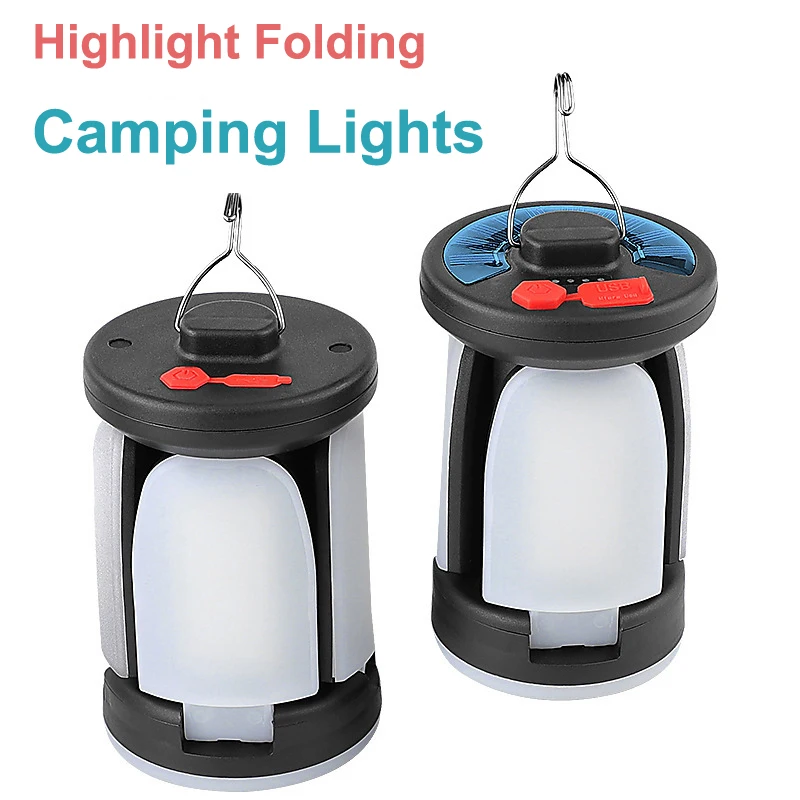 

Уличные фонари на солнечной батарее для кемпинга, сильный свет, складной фонарь для кемпинга с зарядкой от USB, ультра яркий аварийный фонарь ...