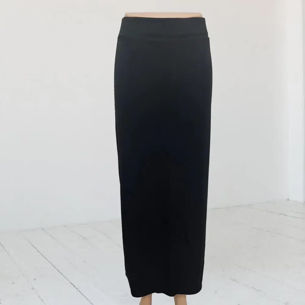 

Women High Waist Midi Skirt Elegant Office Lady Skirt High Waist Slim Fit Side Split Hem for Workwear Professional Attire Side