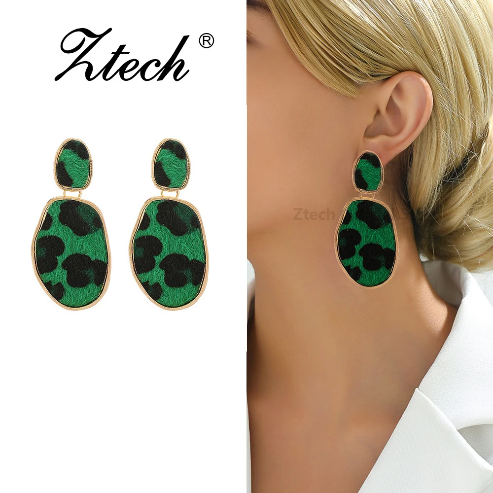 Модные элегантные геометрические зеленые висячие серьги для женщин уникальный