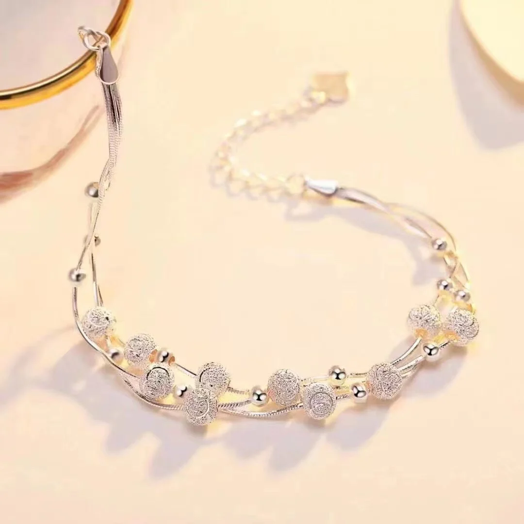 

Three Layer Snake Bone Transfer Bead Five Link Bracelet