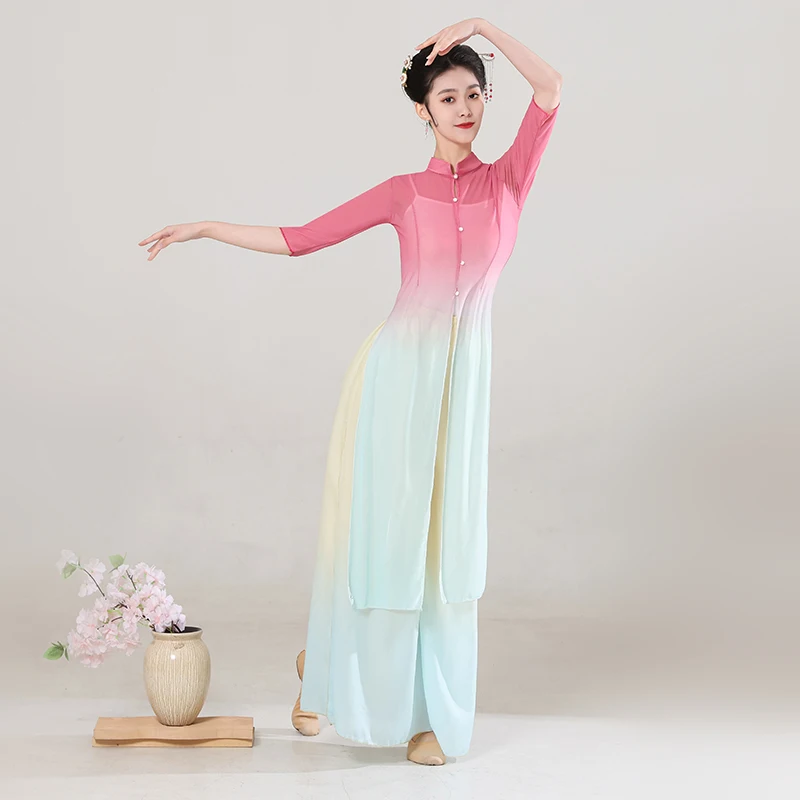 Женские Классические танцевальные костюмы китайская танцевальная