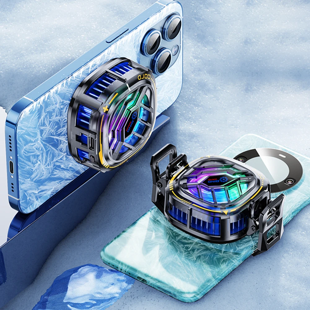 Трехскоростной Регулируемый Магнитный Кулер Для Телефона RGB Светодиодный