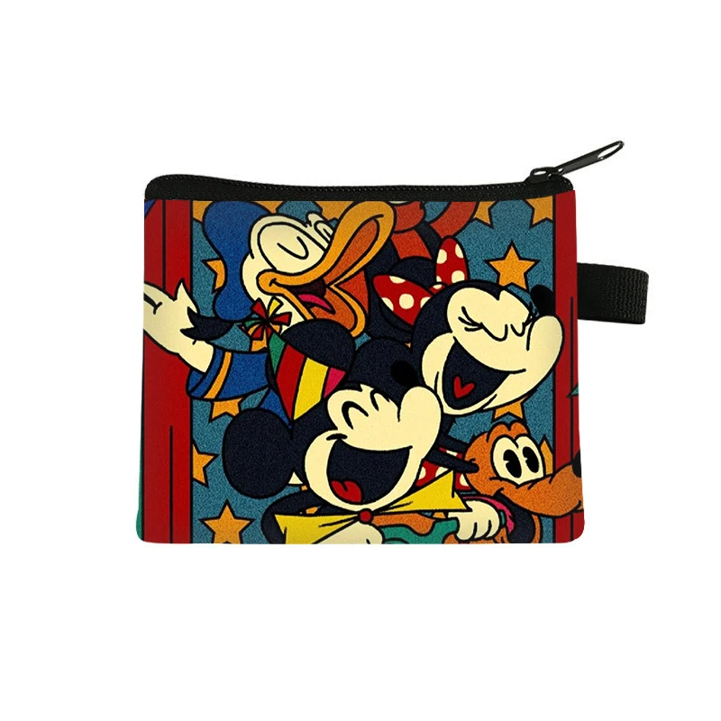 

Disney Coin Purse Anime Mickey Minnie Mini Wallet Girls Kawaii Cartoon Card Holder Students Money Clip Portable Storage Bag Gift