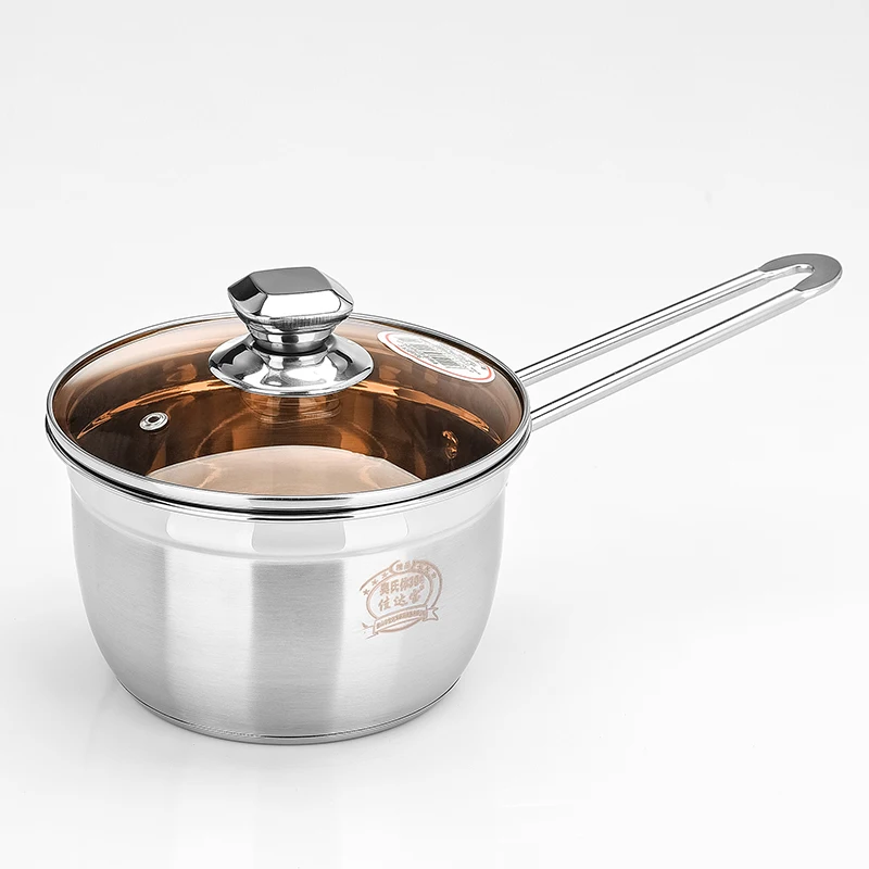 Single-Handle Pot Double Bottom Baby Food Supplement Hot Milk Pan Boiled Instant Noodles Pot Porridge Egg Pot Soup Dumpling