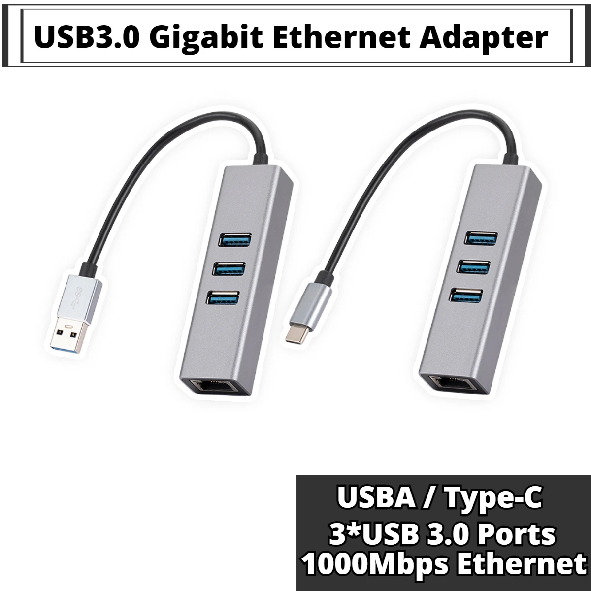 

Адаптер Ethernet с 3 портами USB на Rj45 Lan, высокоскоростная сетевая карта USB C, хаб типа C, адаптер для ПК, Windows, ноутбука