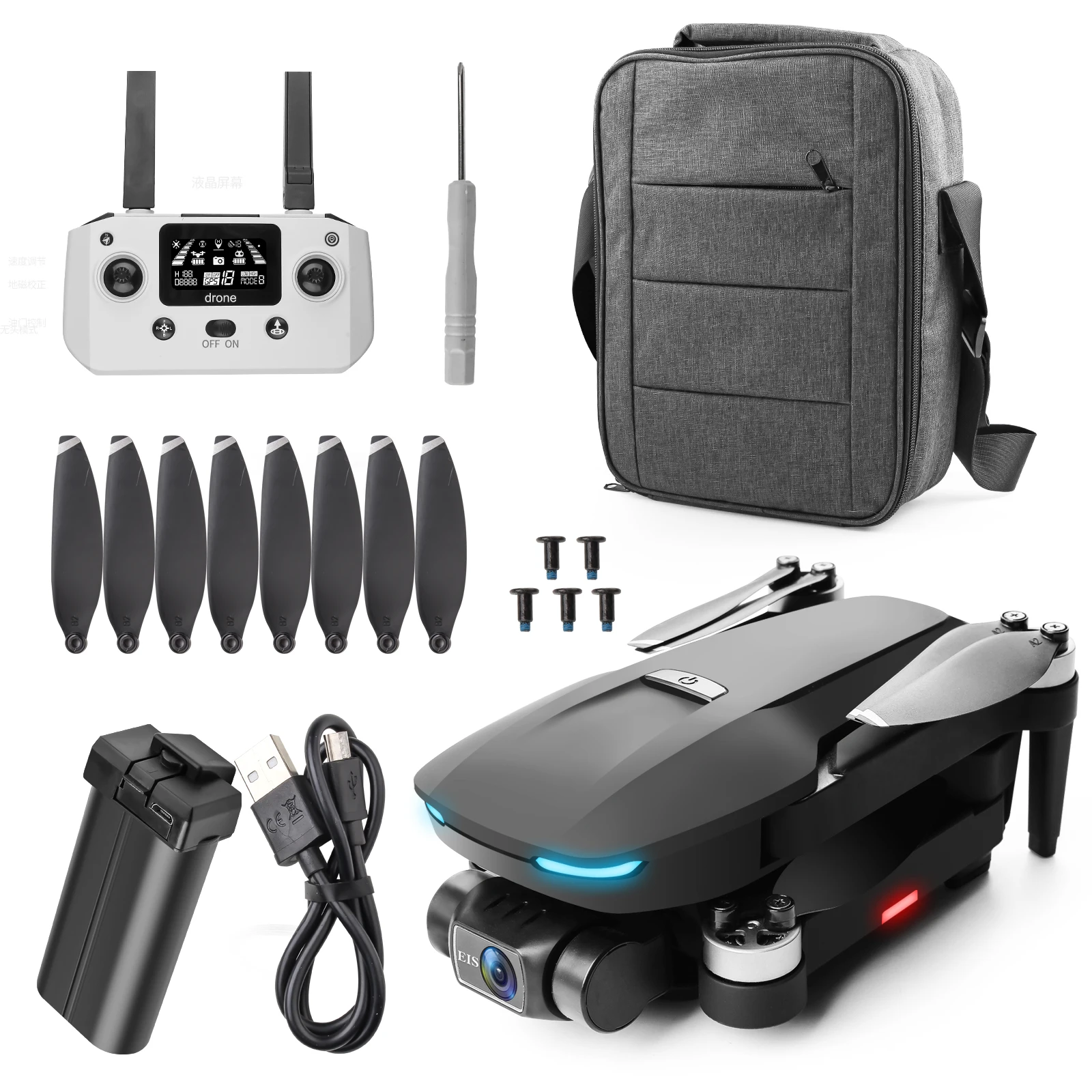 

S188 EIS VS DJI Mavic Mini Combo Drone FlyCam Quadcopter UAV with 4K Camera 2-Axis Gimbal GPS 26min Flight Time less than 0.6lbs