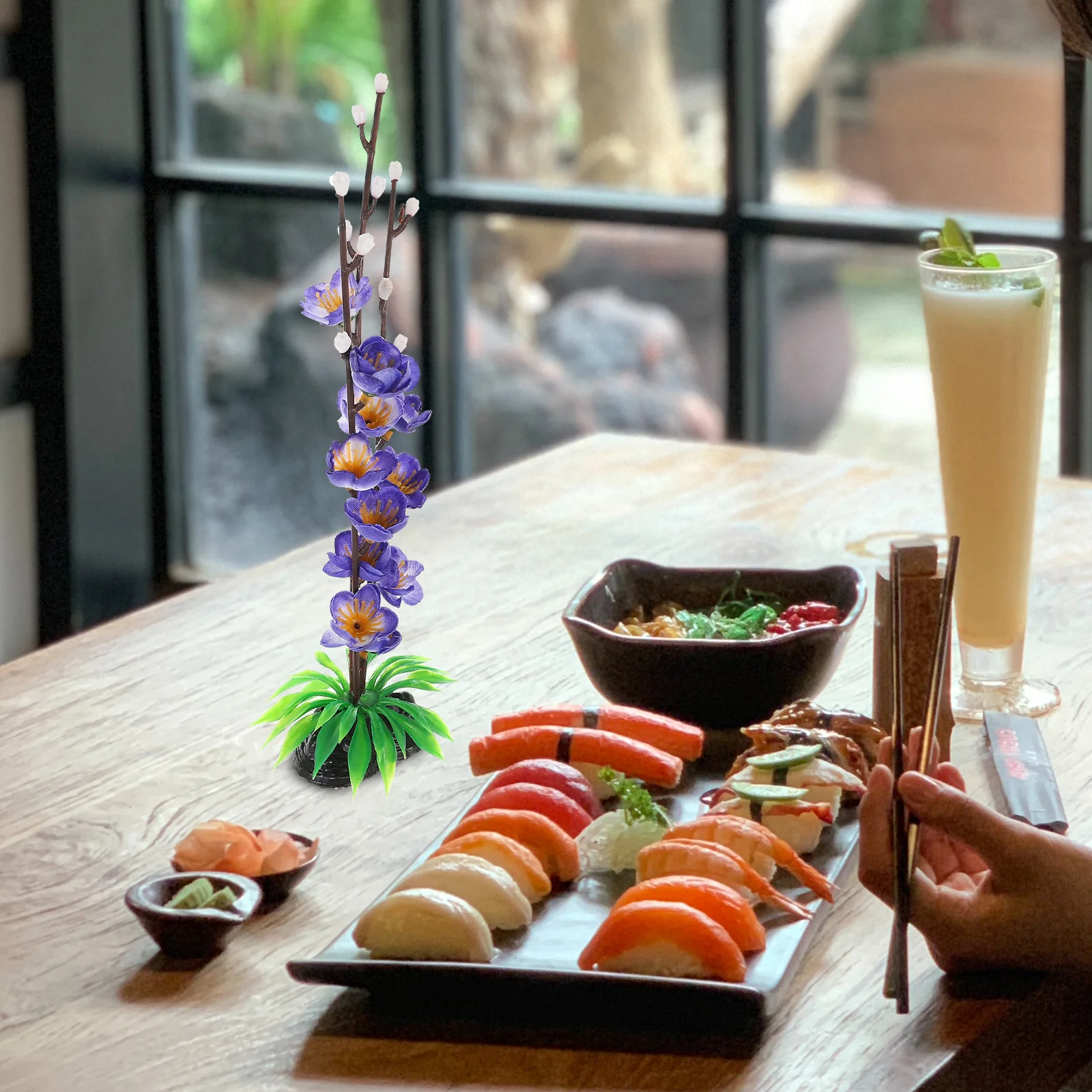 Украшения для сашими тарелка суши искусственные цветы украшения японская вишня