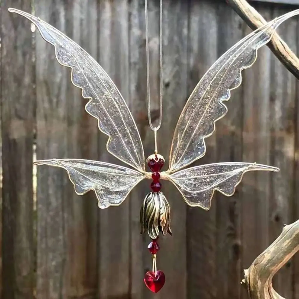 

Angel Butterfly Wind Chime Fairy Wings Hanging Pendant Garden Ornament Home Decoration Suncatcher Windbell Creative Gift