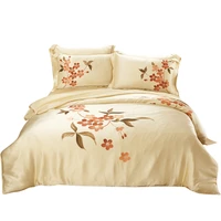 super soft silky embroidered printed bed linen and duvet cover embroidery extra large 100 silk bedding set