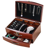 nordic wood jewelry storage box earrings display luxury vintage multi layer jewelry box storage organizer case drawer gift ideas