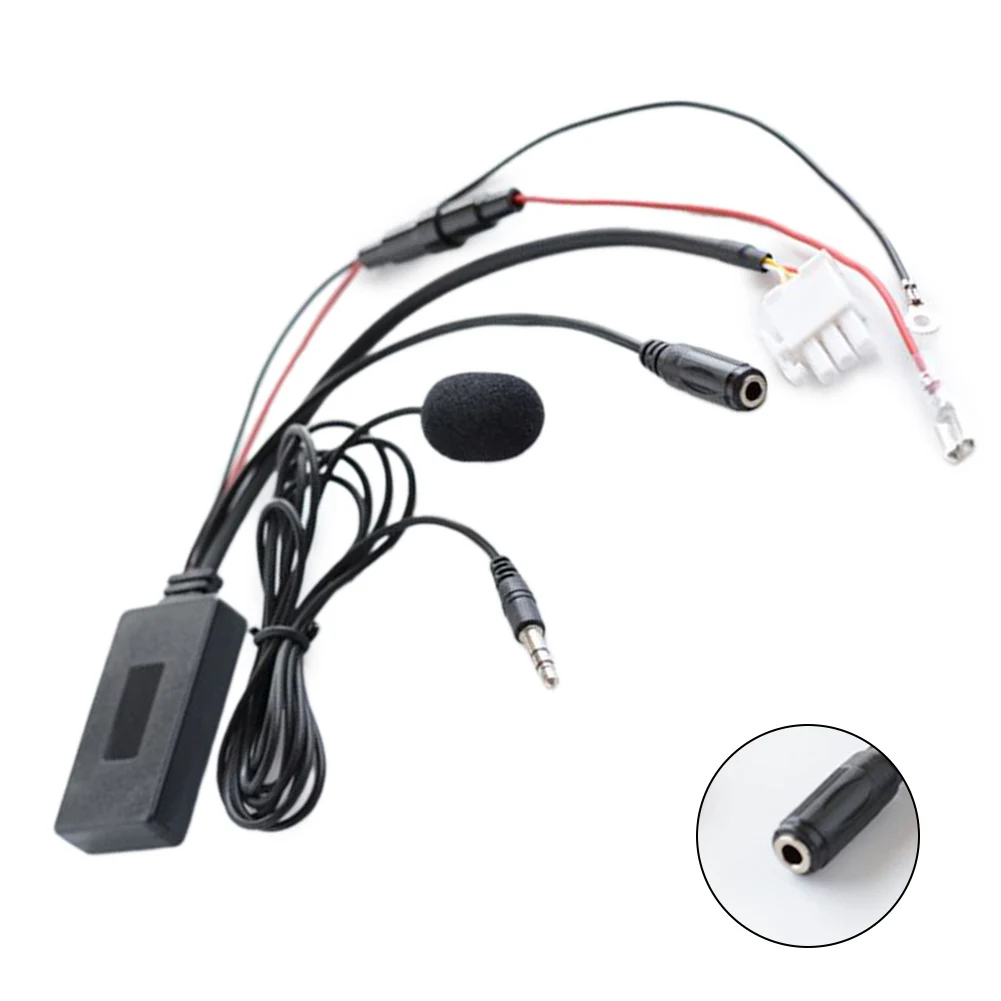 

Brand New Radio Stereo AUX Cable Adaptor ABS Plastic AUX Cable Adaptor MIC Audio Navi Bluetooth-compatible Wireless