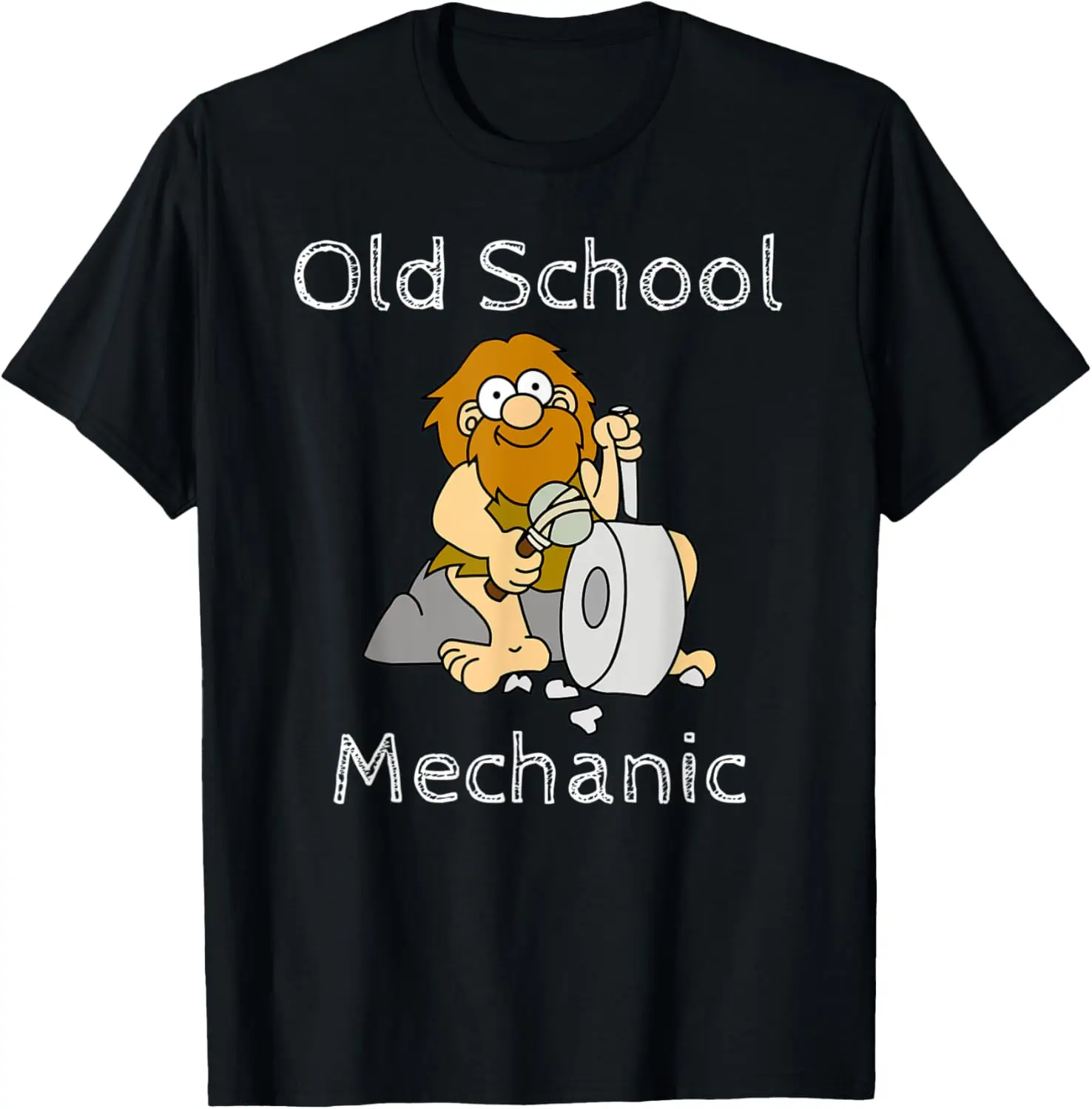 Оригинальная рабочая футболка для механика Caveman Old School