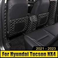 car accessories for hyundai tucson nx4 2021 2022 2023 pu leather anti child kick pad interior seat back anti dirty pads mats