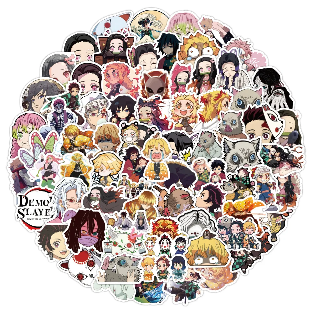 

10/30/50/120PCS Anime Demon Slayer Stickers Graffiti Skateboard Fridge Phone Guitar Laptop Motorcycle Travel Fun Sticker Kid Toy