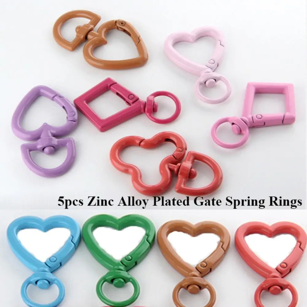 

5pcs Gold Purses Handbags Carabiner Silver Bag Belt Buckle Heart Buckles Clips Easy Push Trigger for Spring Ring Buckles