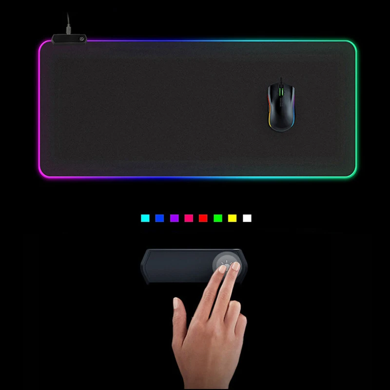 led light desk mat xxl computer mousepad with usb hub 80x30 90x40cm backlight keyboard cover keyboard mause gaming mouse pad rgb free global shipping