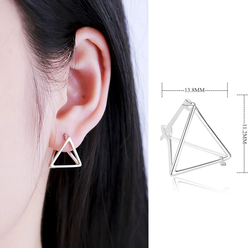 3D трехмерные серьги-гвоздики дизайн из стерлингового серебра 925 пробы