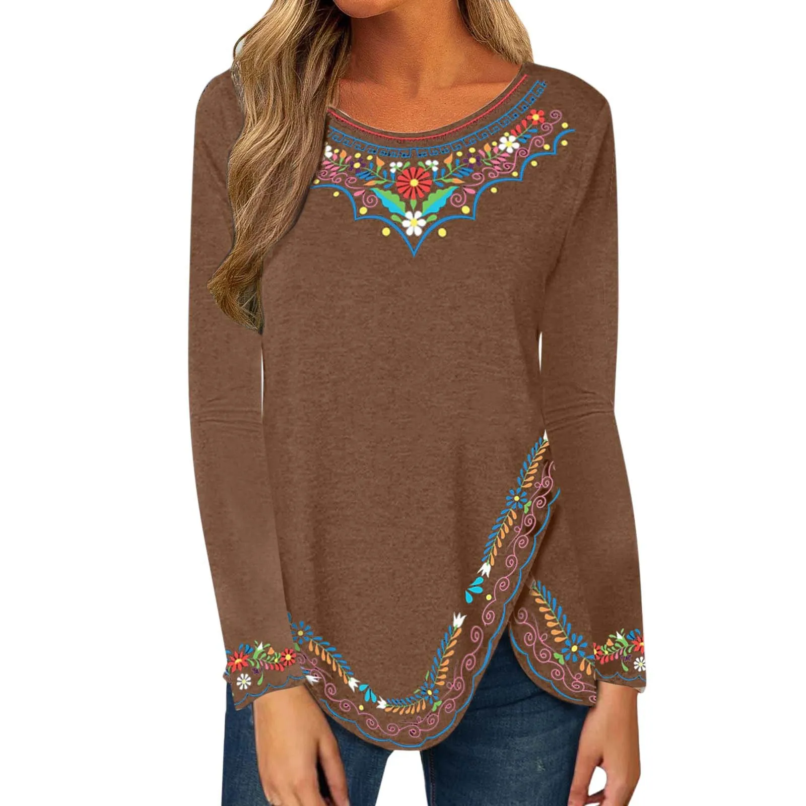 

Женский пуловер с длинным рукавом, повседневный пуловер с геометрическим принтом в стиле ретро, Осень-зима