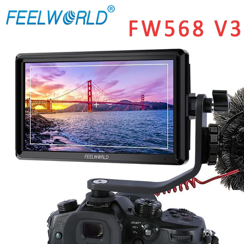 

FEELWORLD FW568 V3 6 Inch DSLR Camera Field Monitor 3D LUT IPS Full HD 1920x1080 Support HDMI Input Output Tilt Arm Power Output